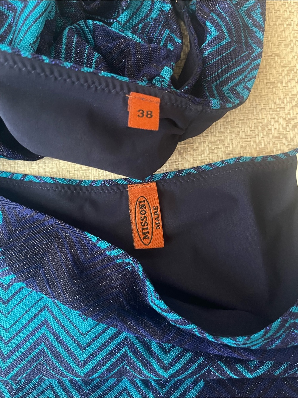 Missoni Mare Blue and Navy Chevron Two-Piece Bikini - Picture 4 of 9